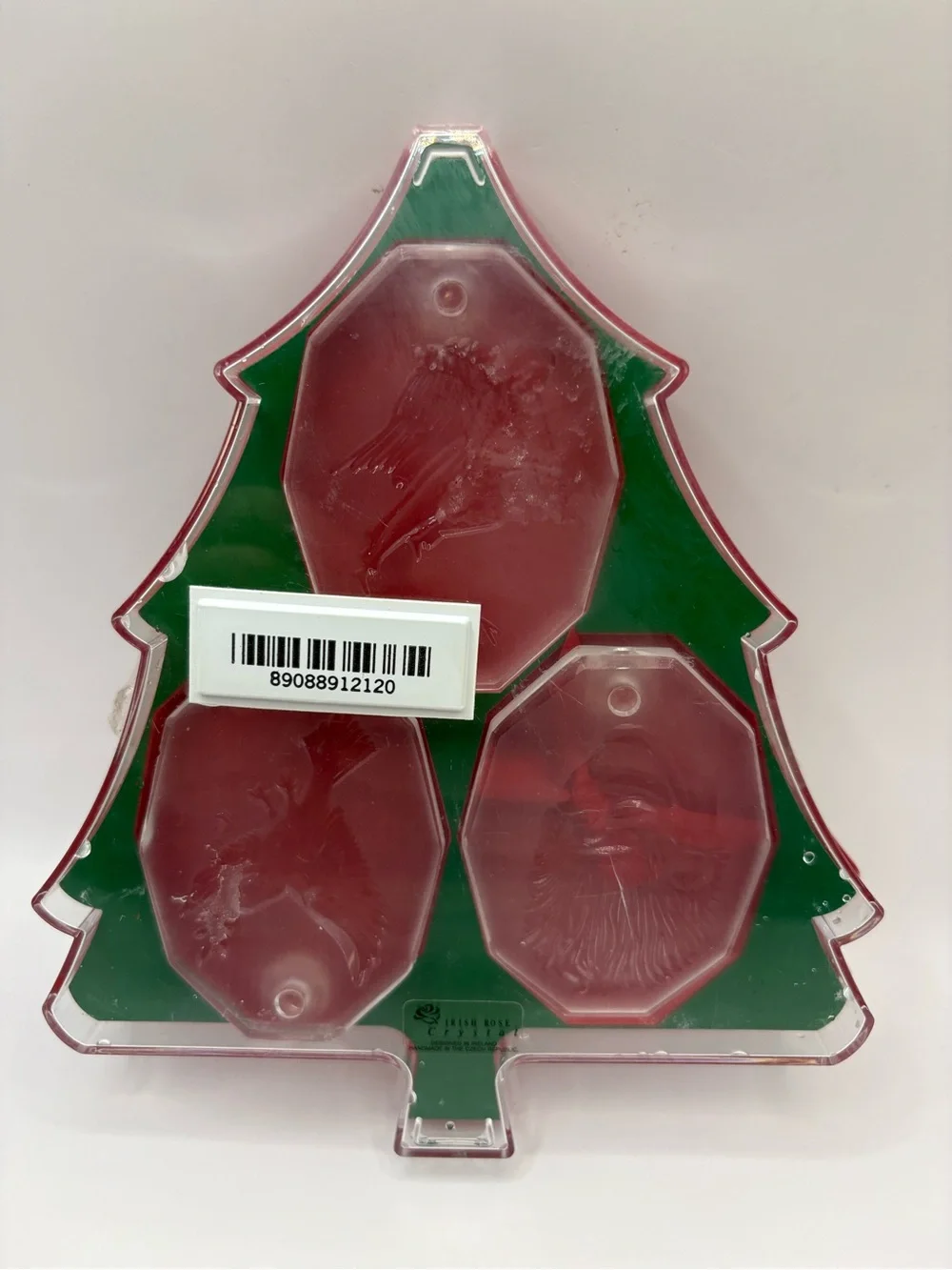 Vintage Irish Rose Crystal 24% Lead Crystal Ireland Set Of 3 Ornaments